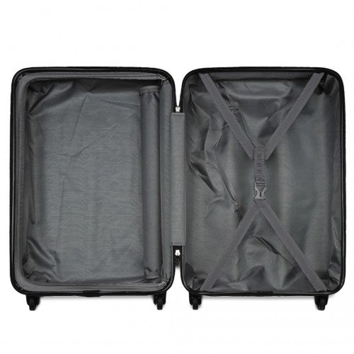 Kono Durable 20 Inch Lightweight ABS Vertical Textured Carry - On Suitcase with Secure 3 - Digit Lock - Navy