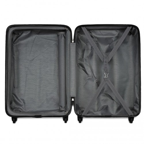 Kono Durable 28 Inch Expandable ABS Vertical Textured Hard Shell Suitcase with Secure 3 - Digit Lock - Navy