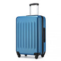 Kono Durable 24 Inch Lightweight ABS Vertical Textured Check - in Suitcase with Secure 3 - Digit Lock - Navy
