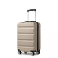 Kono 19 Inch Stylish Horizontal Engraved Hard Shell ABS+PC Cabin Carry - On Suitcase with TSA Lock - Gold