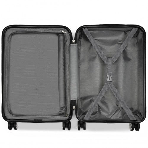 Kono 28 Inch Expandable Horizontal Engraved Hard Shell ABS+PC Check - In Suitcase with TSA Lock - Gold