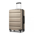 Kono 24 Inch Expandable Horizontal Engraved Hard Shell ABS+PC Check - In Suitcase with TSA Lock - Gold