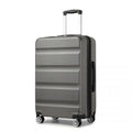 Kono 24 Inch Expandable Horizontal Engraved Hard Shell ABS+PC Check - In Suitcase with TSA Lock - Grey