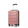 Kono 19 Inch Stylish Horizontal Engraved Hard Shell ABS+PC Cabin Carry - On Suitcase with TSA Lock - Nude