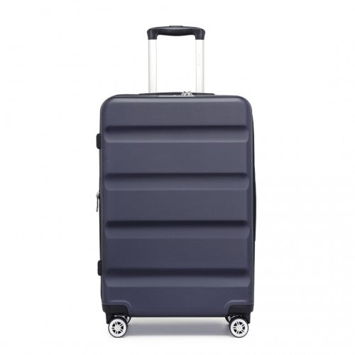Kono 24 Inch Expandable Horizontal Engraved Hard Shell ABS+PC Check - In Suitcase with TSA Lock - Navy