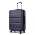 Kono 28 Inch Expandable Horizontal Engraved Hard Shell ABS+PC Check - In Suitcase with TSA Lock - Navy