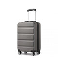 Kono 19 Inch Stylish Horizontal Engraved Hard Shell ABS+PC Cabin Carry - On Suitcase with TSA Lock - Grey