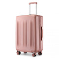 Kono 24 Inch Sleek Striped Check - In Suitcase Expandable Durable ABS+PC Luggage with Four Spinner Wheels TSA Lock - Nude