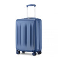 Kono 20 Inch Sleek Striped Carry - On Suitcase Durable ABS+PC Luggage With Four Spinner Wheels And TSA Lock Perfect for Travel - Navy