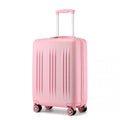 Kono 20 Inch Sleek Striped Carry - On Suitcase Durable ABS+PC Luggage With Four Spinner Wheels And TSA Lock Perfect for Travel - Pink