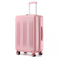 Kono 24 Inch Sleek Striped Check - In Suitcase Expandable Durable ABS+PC Luggage with Four Spinner Wheels TSA Lock - Pink