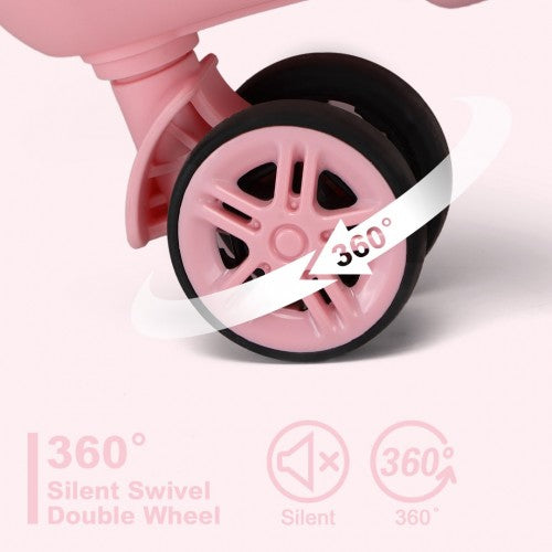 Kono 24 Inch Sleek Striped Check - In Suitcase Expandable Durable ABS+PC Luggage with Four Spinner Wheels TSA Lock - Pink