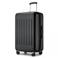 Kono Durable 28 Inch Expandable ABS Vertical Textured Hard Shell Suitcase with Secure 3 - Digit Lock - Black