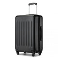 Kono Durable 24 Inch Lightweight ABS Vertical Textured Check - in Suitcase with Secure 3 - Digit Lock - Black