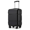 Kono 20 Inch Premium ABS Cabin Carry - On Suitcase with Secure Combination Lock for Effortless Travel - Black