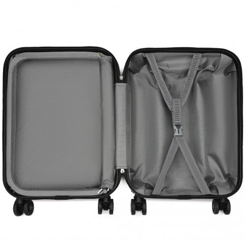 Kono 20 Inch Premium ABS Cabin Carry - On Suitcase with Secure Combination Lock for Effortless Travel - Black