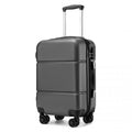 Kono 20 Inch Premium ABS Cabin Carry - On Suitcase with Secure Combination Lock for Effortless Travel - Grey and black