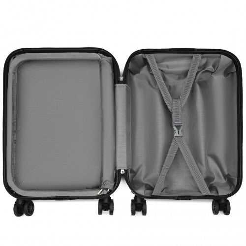 Kono 20 Inch Premium ABS Cabin Carry - On Suitcase with Secure Combination Lock for Effortless Travel - Grey and black