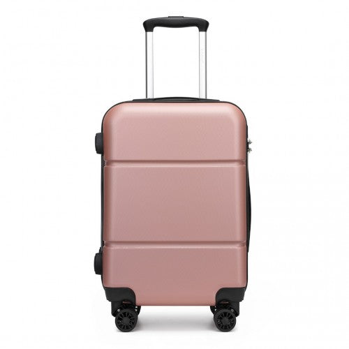 Kono 20 Inch Premium ABS Cabin Carry - On Suitcase with Secure Combination Lock for Effortless Travel - Nude and Black