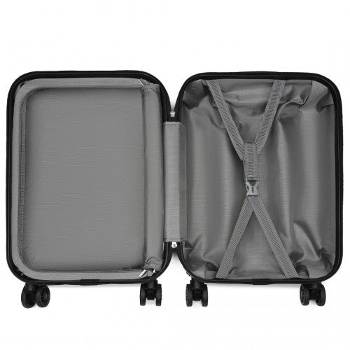 Kono 20 Inch Premium ABS Cabin Carry - On Suitcase with Secure Combination Lock for Effortless Travel - Nude and Black