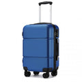 Kono 20 Inch Premium ABS Cabin Carry - On Suitcase with Secure Combination Lock for Effortless Travel - Navy and Black