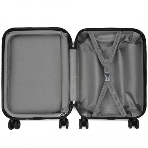 Kono 20 Inch Premium ABS Cabin Carry - On Suitcase with Secure Combination Lock for Effortless Travel - Navy and Black