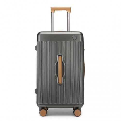 Kono 24 Inch Premium Hard Shell Check - In Suitcase Durable ABS and PC with TSA Lock and Multi - Handle Design for Effortless Travel - Grey And Brown