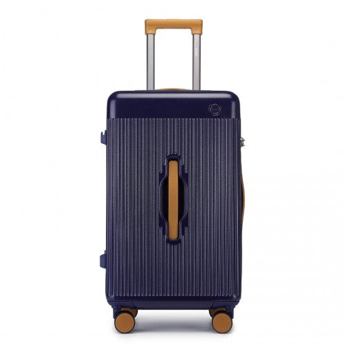 Kono 24 Inch Premium Hard Shell Check - In Suitcase Durable ABS and PC with TSA Lock and Multi - Handle Design for Effortless Travel - Navy And Brown