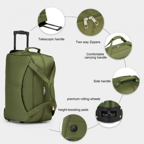 Kono Durable Folding Travel Trolley Bag with Enhanced Features and Multi Compartment - Green