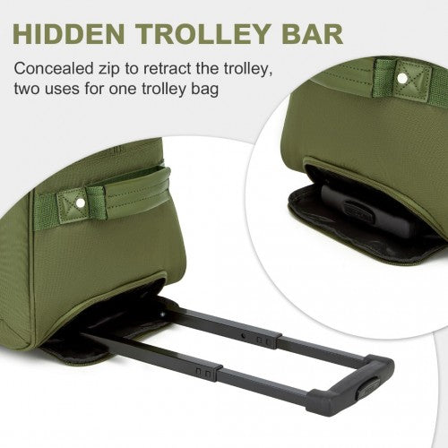Kono Durable Folding Travel Trolley Bag with Enhanced Features and Multi Compartment - Green