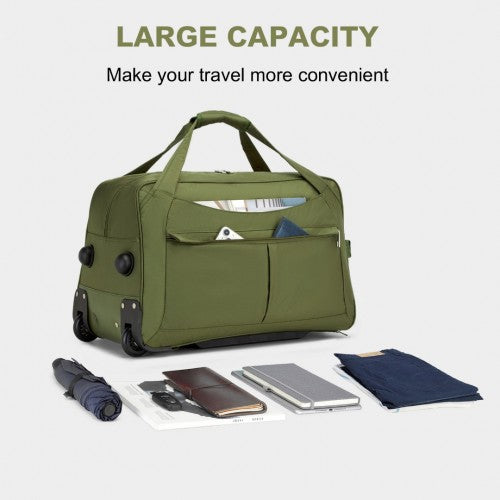 Kono Durable Folding Travel Trolley Bag with Enhanced Features and Multi Compartment - Green