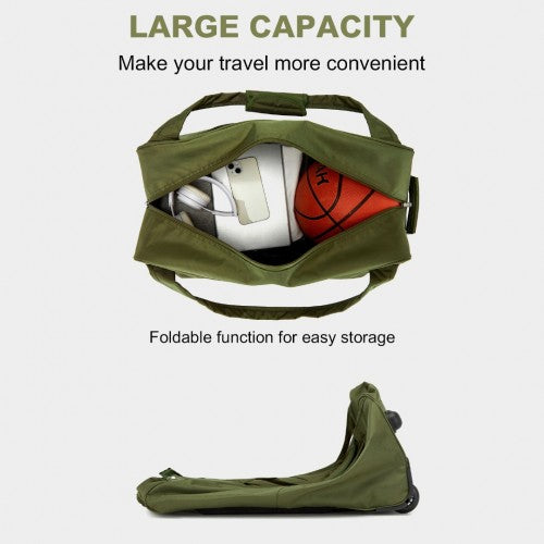 Kono Durable Folding Travel Trolley Bag with Enhanced Features and Multi Compartment - Green