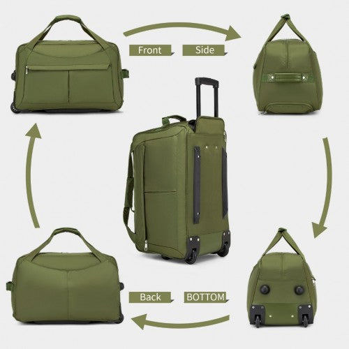 Kono Durable Folding Travel Trolley Bag with Enhanced Features and Multi Compartment - Green