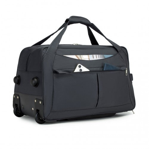 Kono Durable Folding Travel Trolley Bag with Enhanced Features and Multi Compartment - Grey