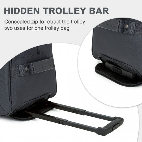 Kono Durable Folding Travel Trolley Bag with Enhanced Features and Multi Compartment - Grey
