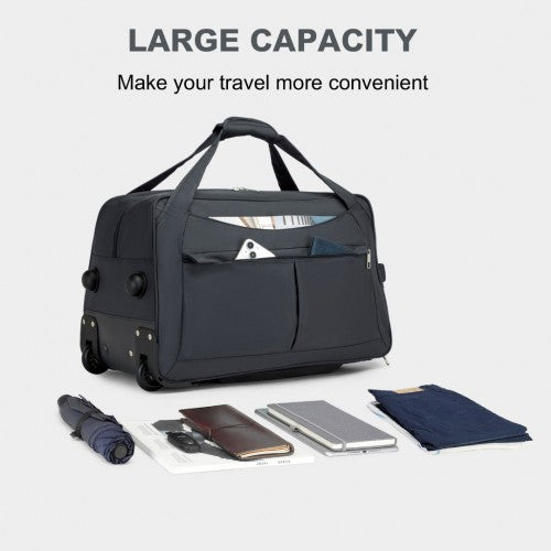 Kono Durable Folding Travel Trolley Bag with Enhanced Features and Multi Compartment - Grey