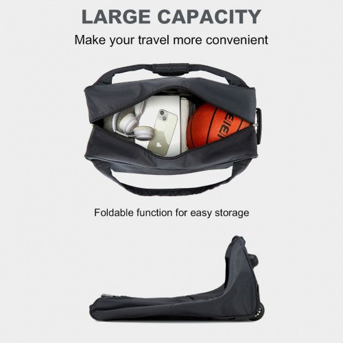 Kono Durable Folding Travel Trolley Bag with Enhanced Features and Multi Compartment - Grey