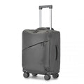 Kono 20 Inch Lightweight Soft Shell Carry On Cabin Size Suitcase with TSA Lock and Separate Wet/Dry Compartment - Grey