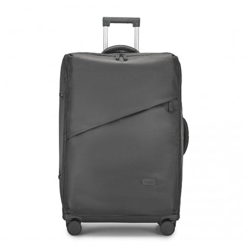 Kono 28 Inch Lightweight Durable Soft Shell Suitcase with TSA Lock and Separate Wet/Dry Compartment - Grey