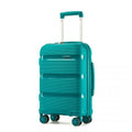 Kono 19 - Inch PP Hardshell Carry - On Suitcase - Lightweight Cabin Luggage with TSA Lock, 360° Silent Spinner Wheels - Blue and Green