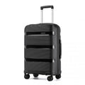 Kono 24 - Inch PP Hardshell Suitcase - Durable Checked Luggage with TSA Lock & 360° Spinner Silent Wheels - Black