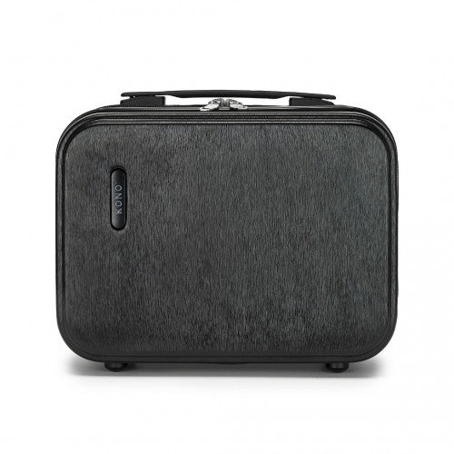 Kono 12 inch Hard Shell Cosmetic Case - Durable Travel Makeup Organizer with YKK Zipper - Black