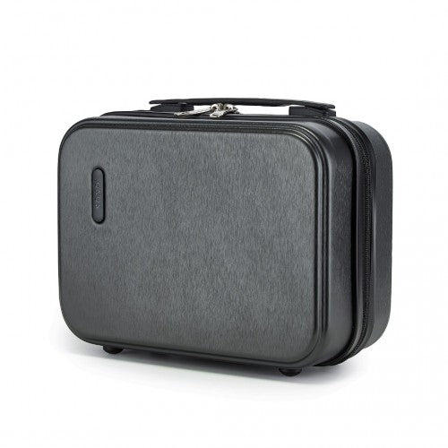 Kono 12 inch Hard Shell Cosmetic Case - Durable Travel Makeup Organizer with YKK Zipper - Grey