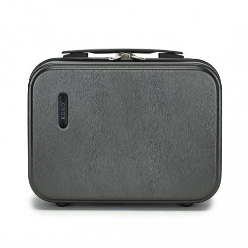 Kono 12 inch Hard Shell Cosmetic Case - Durable Travel Makeup Organizer with YKK Zipper - Grey