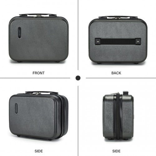 Kono 12 inch Hard Shell Cosmetic Case - Durable Travel Makeup Organizer with YKK Zipper - Grey