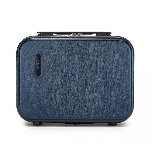 Kono 12 inch Hard Shell Cosmetic Case - Durable Travel Makeup Organizer with YKK Zipper - Navy
