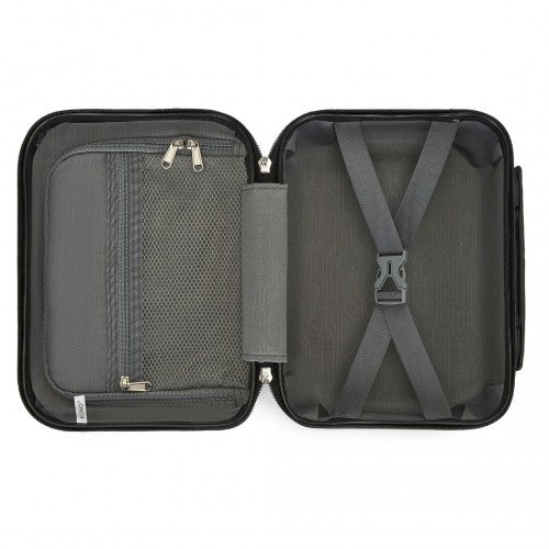 Kono 12 inch Hard Shell Cosmetic Case - Durable Travel Makeup Organizer with YKK Zipper - Navy