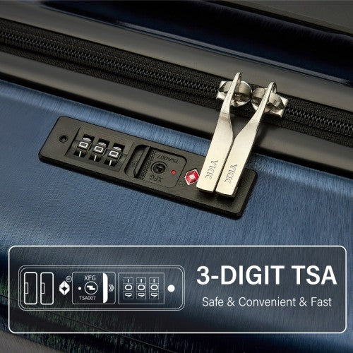 Kono Durable 24 Inch ABS+PC Hardshell Suitcase with TSA Lock Lightweight Travel Luggage with 360° Spinner Wheels - Navy