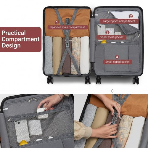 Kono Durable 28 Inch ABS+PC Hardshell Suitcase with TSA Lock Lightweight Travel Luggage with 360° Spinner Wheels - Burgundy