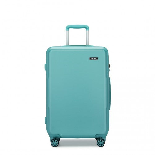 Kono 24 Inch Minimalist Hard Shell ABS+PC Check - In Suitcase with TSA Lock 360° Spinner Wheels - Blue